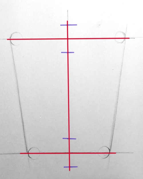 Линейные построения и передача пропорций кружки